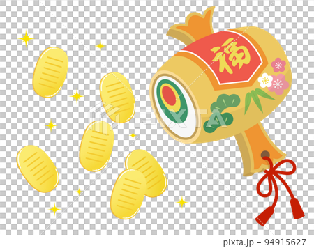 打ち出の小槌と小判 94915627