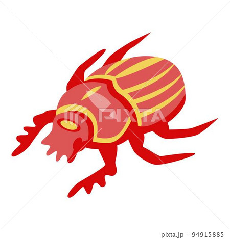 Red scarab icon. Isometric of red scarab vector icon for web design isolated on white background Red scarab icon. Isometric of red scarab vector icon for web design isolated on white background 94915885