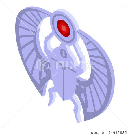 Scarab beetle icon. Isometric of scarab beetle vector icon for web design isolated on white background Scarab beetle icon. Isometric of scarab beetle vector icon for web design isolated on white background 94915886
