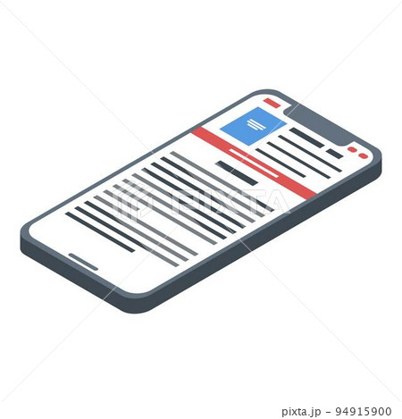 Smartphone online library icon. Isometric of smartphone online library vector icon for web design isolated on white background 94915900