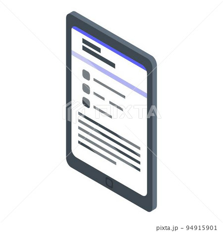 Tablet online library icon. Isometric of tablet online library vector icon for web design isolated on white background 94915901