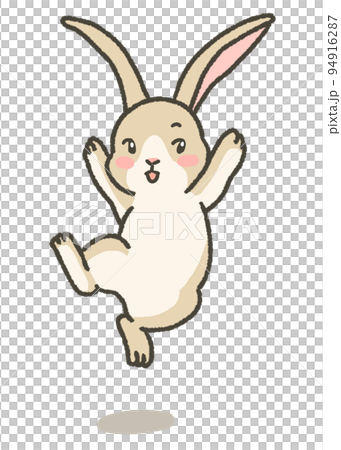 Illustration of a rabbit jumping - Stock Illustration [94916287] - PIXTA