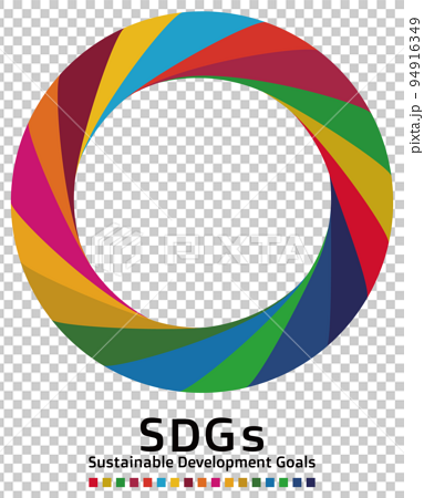 持続可能な開発目標 SDGs エス・ディー・ジーズのコンセプトカラー17色の円形フレーム ベクター 94916349