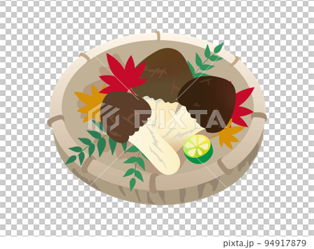 Autumn taste without main line, illustration of matsutake Autumn taste without main line, illustration of matsutake 94917879
