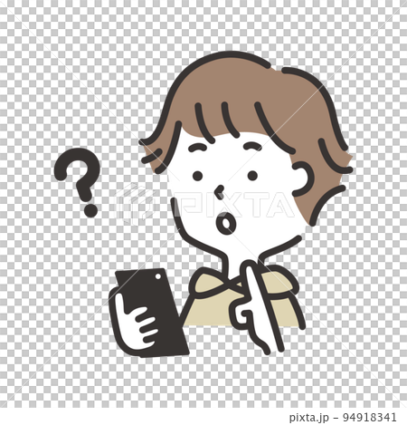 Illustration of a male student with a smartphone 94918341