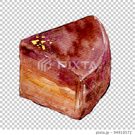 巧克力蛋糕水彩插圖 94918572
