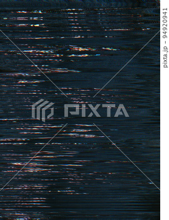 Glitch overlay. Analog distortion. Static noise texture. Orange purple color pixel artifacts on dark black illustration abstract background. Glitch overlay. Analog distortion. Static noise texture. Orange purple color pixel artifacts on dark black illustration abstract background. 94920941