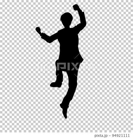 Silhouette of office worker jumping 94921111