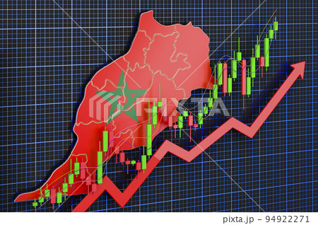 Economic growth in Morocco, uptrend market, concept. 3D rendering 94922271