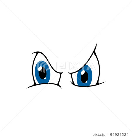 Eyes face smile, cartoon googly expression, vector character icon. Eyes smile emoticon with comic facial expression of suspicious or angry staring look of blue eyes Eyes face smile, cartoon googly expression, vector character icon. Eyes smile emoticon with comic facial expression of suspicious or angry staring look of blue eyes 94922524