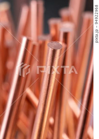 Copper Rod Close-up with Blurred Background Copper Rod Close-up with Blurred Background 94922968
