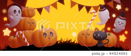 HALLOWEEN_かわいい_3Dハロウィン_かぼちゃ&お化け HALLOWEEN_かわいい_3Dハロウィン_かぼちゃ&お化け 94924091
