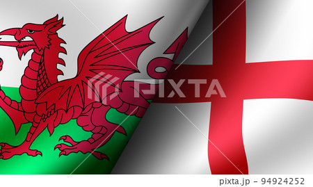 2022 カタールワールドカップ / グループリーグ対戦カードイラスト(ウェールズVSイングランド) 94924252
