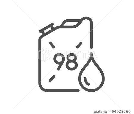 Petrol canister line icon. 98 petroleum fuel sign. E5 gasoline container symbol. Quality design element. Linear style petrol canister icon. Editable stroke. Vector Petrol canister line icon. 98 petroleum fuel sign. E5 gasoline container symbol. Quality design element. Linear style petrol canister icon. Editable stroke. Vector 94925260