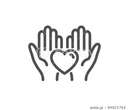 Hold heart line icon. Friends love sign. Friendship hand symbol. Quality design element. Linear style hold heart icon. Editable stroke. Vector Hold heart line icon. Friends love sign. Friendship hand symbol. Quality design element. Linear style hold heart icon. Editable stroke. Vector 94925763