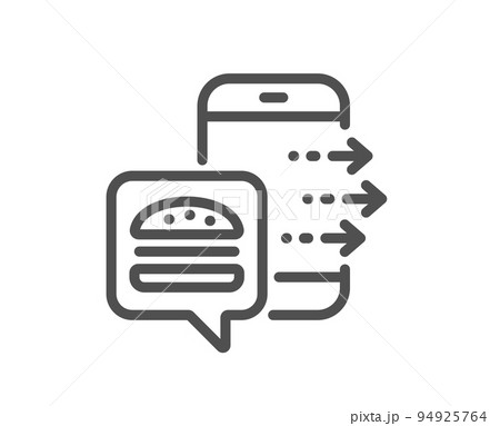 Food order line icon. Meal delivery app sign. Online catering service symbol. Quality design element. Linear style food order icon. Editable stroke. Vector Food order line icon. Meal delivery app sign. Online catering service symbol. Quality design element. Linear style food order icon. Editable stroke. Vector 94925764