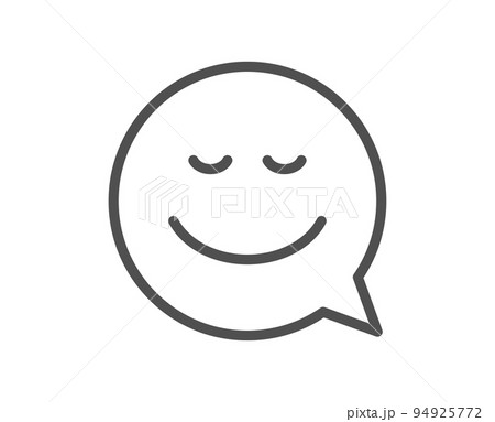 Comic speech bubble with Smile line icon. Chat...のイラスト素材 [94925772] - PIXTA