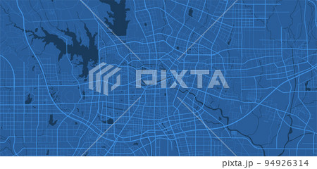 Detailed map poster of Hefei city, linear print map. Blue skyline urban panorama. Decorative graphic tourist map of Hefei territory. 94926314