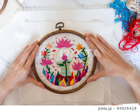 hand embroidery craft hobby human head brain mind health mental lotus spiritual art therapy conscious feel inspiring healing chakra body illustration design pattern textile handicraft selected focus hand embroidery craft hobby human head brain mind health mental lotus spiritual art therapy conscious feel inspiring healing chakra body illustration design pattern textile handicraft selected focus 94926428