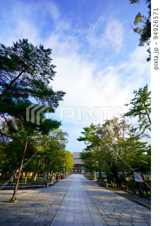 静寂静寂の早朝・無人の東大寺南大門から東大寺・中門方面 94926571