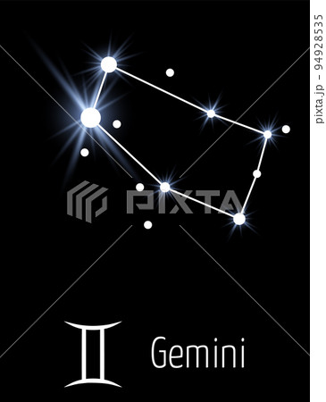 Gemini constellation. Astrology card template. Horoscope sign Gemini constellation. Astrology card template. Horoscope sign 94928535