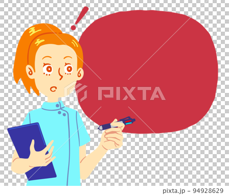 ケーシーを着た看護師(びっくり) 94928629