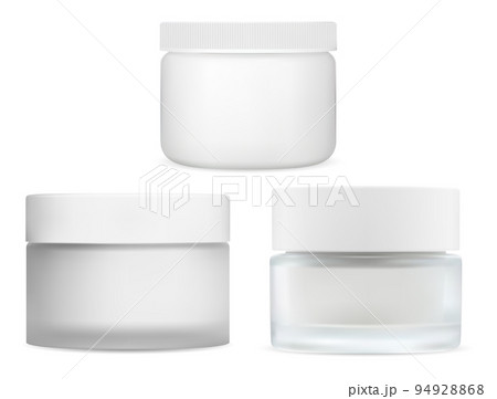 White cream jar mockup, plastic cap. Skin butter container 94928868