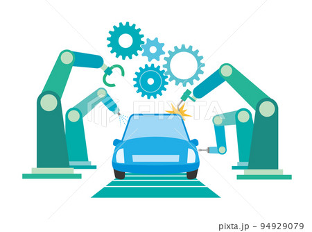 自動車製造ラインのイメージイラスト 94929079