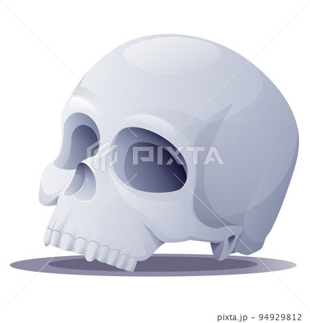 Skull on a white background. Cartoon vector illustration for Halloween holiday. Scary and terrible symbol of pirates Skull on a white background. Cartoon vector illustration for Halloween holiday. Scary and terrible symbol of pirates 94929812