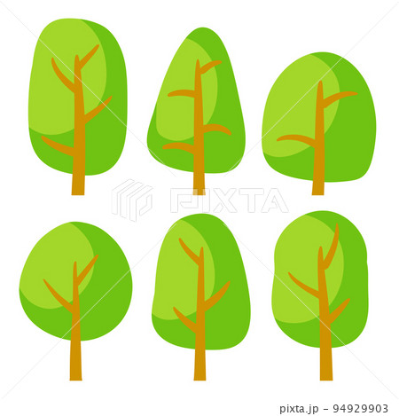Set of green trees for a forest or Park.のイラスト素材 [94929903] - PIXTA