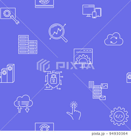 Computer software seamless pattern in line style 94930364