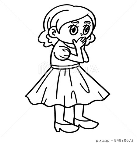 Amazed Woman Isolated Coloring Page for Kids Amazed Woman Isolated Coloring Page for Kids 94930672
