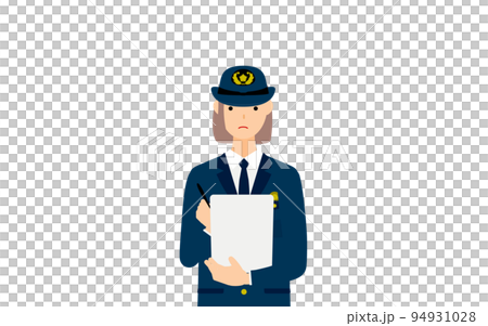 若い女性警官のポーズ、取り締まり 若い女性警官のポーズ、取り締まり 94931028