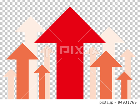 Arrow background going up rising red 94931769