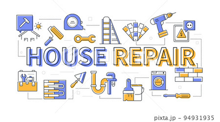 House repair - line design style modern banner House repair - line design style modern banner 94931935