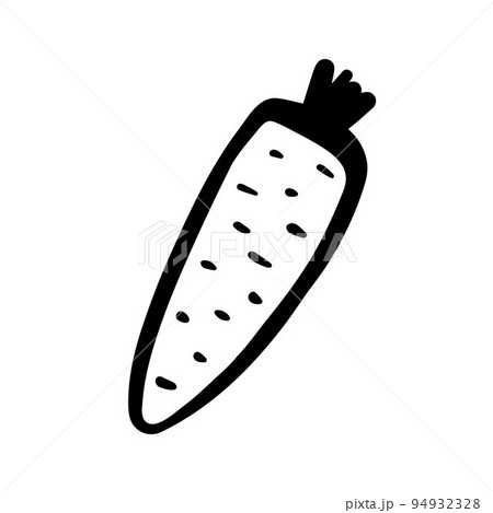 Doodle ripe carrot. Hand drawn fresh vegetable 94932328
