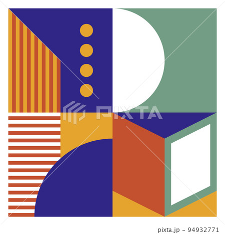 Bauhaus style art banner. Geometric square poster 94932771