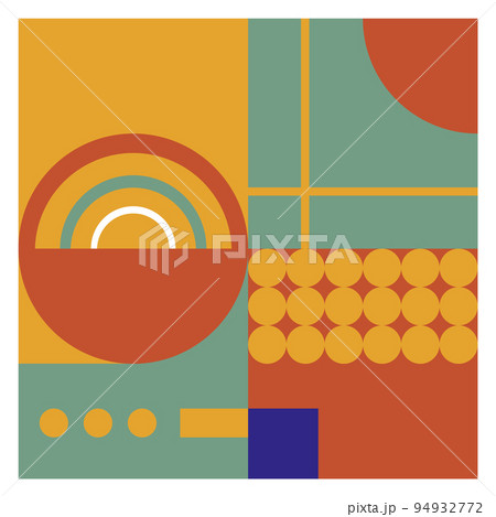 Vintage geometric art poster. Modern square banner 94932772