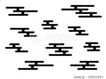 和風　雲　セット　白黒 94932951