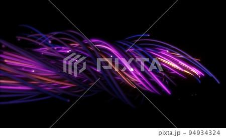 3D rendering of a colorful abstract background of strings, lines, ribbons, fibers or wires 3D rendering of a colorful abstract background of strings, lines, ribbons, fibers or wires 94934324