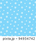 Hand-drawn stars in the blue sky pattern 94934742