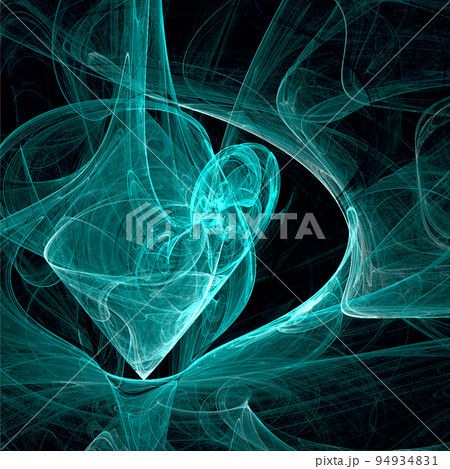abstract background of bright blue lines on a black background, neural network, design 94934831