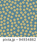 Yellow circles seamless pattern blue color 94934862