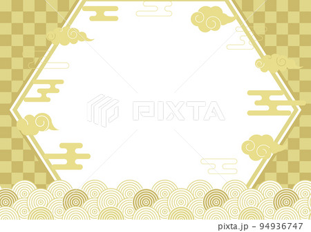 和風背景 お正月 フレーム 94936747