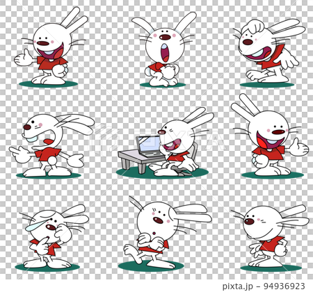 2023 zodiac rabbit character 9 poses 94936923