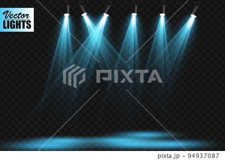 Vector Spotlights. Scene. Light Effects. Glow light effect. Vector illustration. Vector Spotlights. Scene. Light Effects. Glow light effect. Vector illustration. 94937087