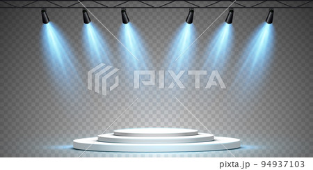 Vector Spotlights. Scene. Light Effects. Glow light effect. Vector illustration. Vector Spotlights. Scene. Light Effects. Glow light effect. Vector illustration. 94937103