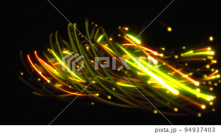 3D rendering of a colorful abstract background of strings, lines, ribbons, fibers or wires 3D rendering of a colorful abstract background of strings, lines, ribbons, fibers or wires 94937403