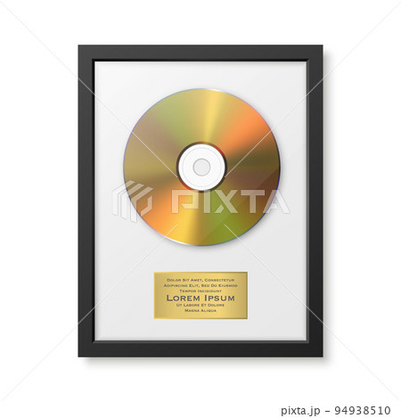 Realistic Vector 3d Yellow Golden CD, Label with Black CD Cover Frame Isolated. Single Album Compact Disc Award, Limited Edition. CD Design Template Realistic Vector 3d Yellow Golden CD, Label with Black CD Cover Frame Isolated. Single Album Compact Disc Award, Limited Edition. CD Design Template 94938510