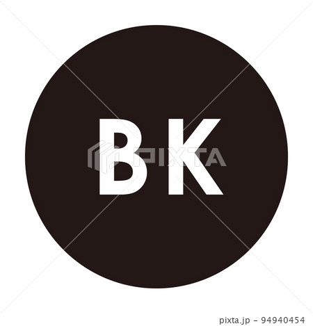 BK（ブラック）カラーの略称二文字アイコン 94940454